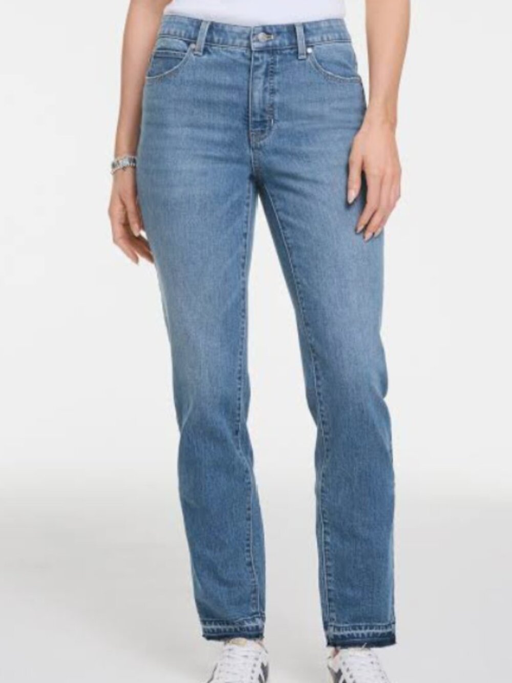 Talbots Light Wash Cropped Straight Jeans - Dropped Hem